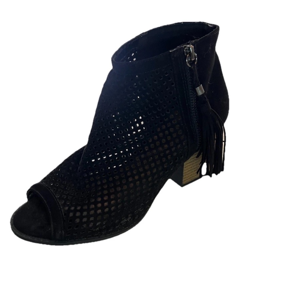 Qupid Black Perforated Open Toe Booties Women’s 8.5/9